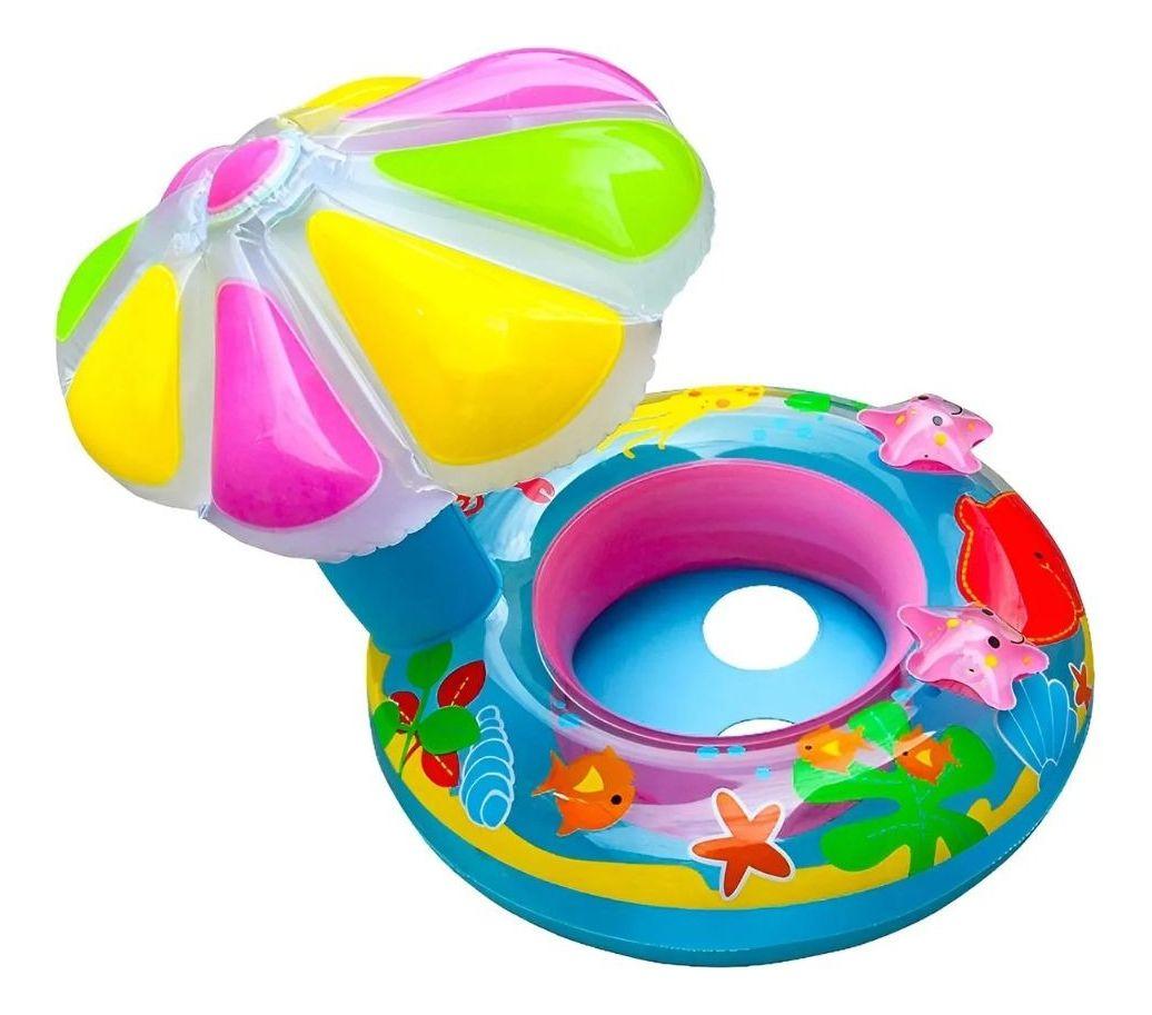 FLOTADOR INFLABLE CON SOMBRILLA PROTECCION SOLAR BEBES  LAU-4