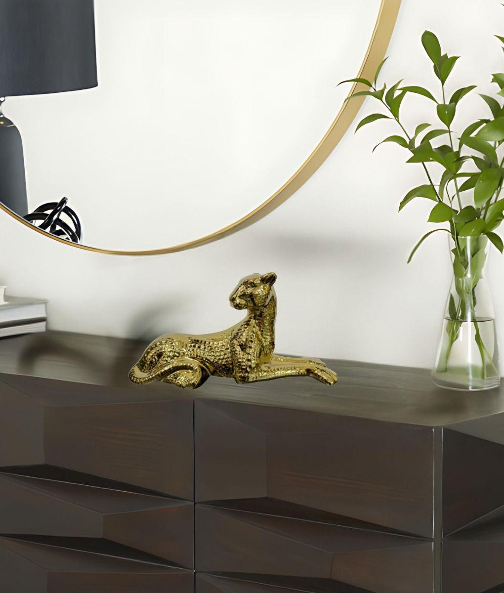 Estatua Leopardo Figura Estilizada Decorativa Adorno Jhn-6