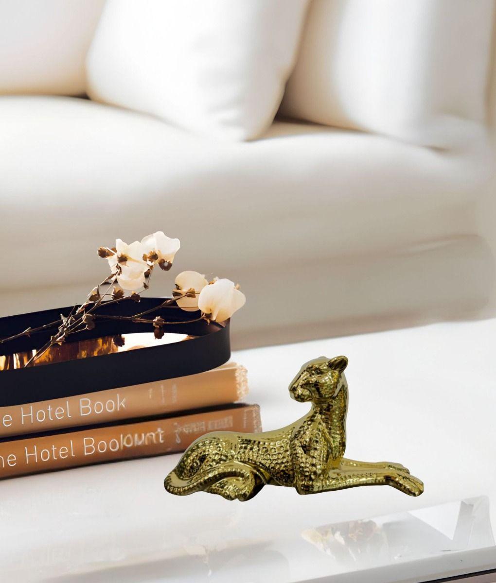 Estatua Leopardo Figura Estilizada Decorativa Adorno Jhn-8