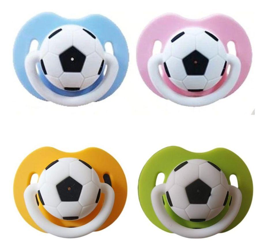 SET 5 CHUPETES DISEÑO DIVERTIDO FUTBOL SUAVE BEBE LAU-0