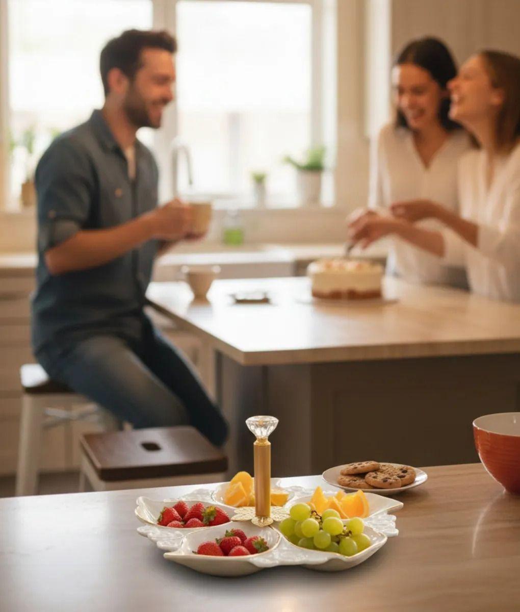 Bandeja Servir Decorativa Diseño Floral Elegancia Jhn-3