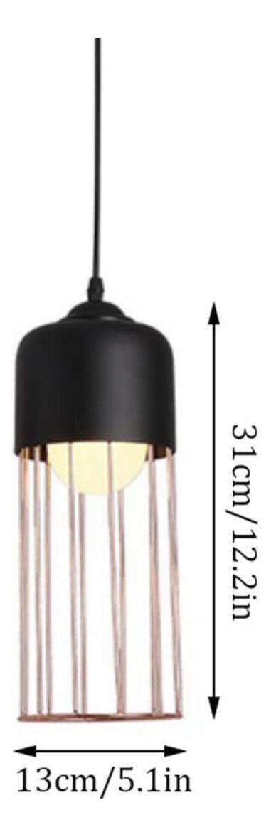 Lámpara Colgante Techo Hierro Forjado Oro Negro Moderna Jhn-9