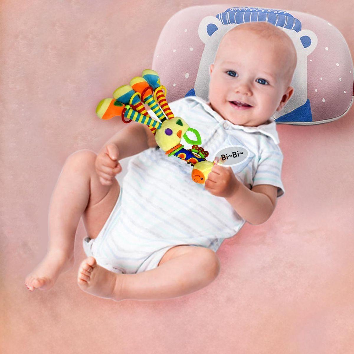 JUGUETE PELUCHE JIRAFA COLORIDA COLGANTE SUAVE BEBE LAU-2