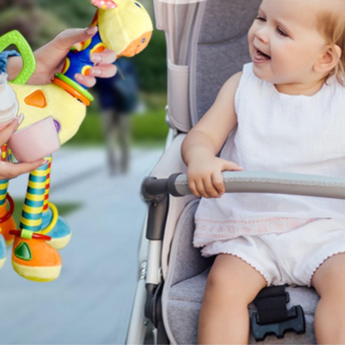 JUGUETE PELUCHE JIRAFA COLORIDA COLGANTE SUAVE BEBE LAU-4