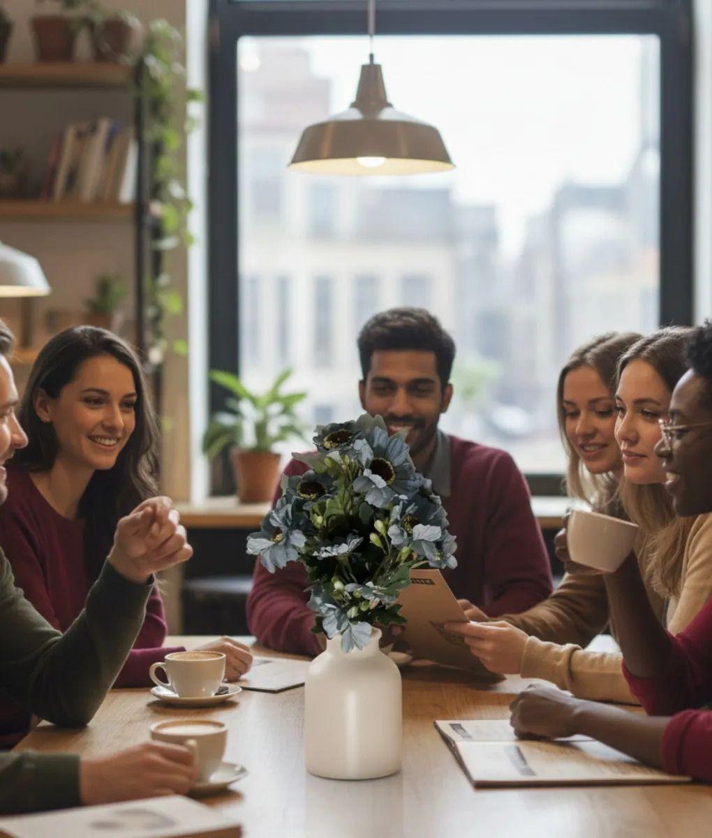 Set 2 Ramo Decorativo Flores Artificiales Belleza Adorno Jhn-2