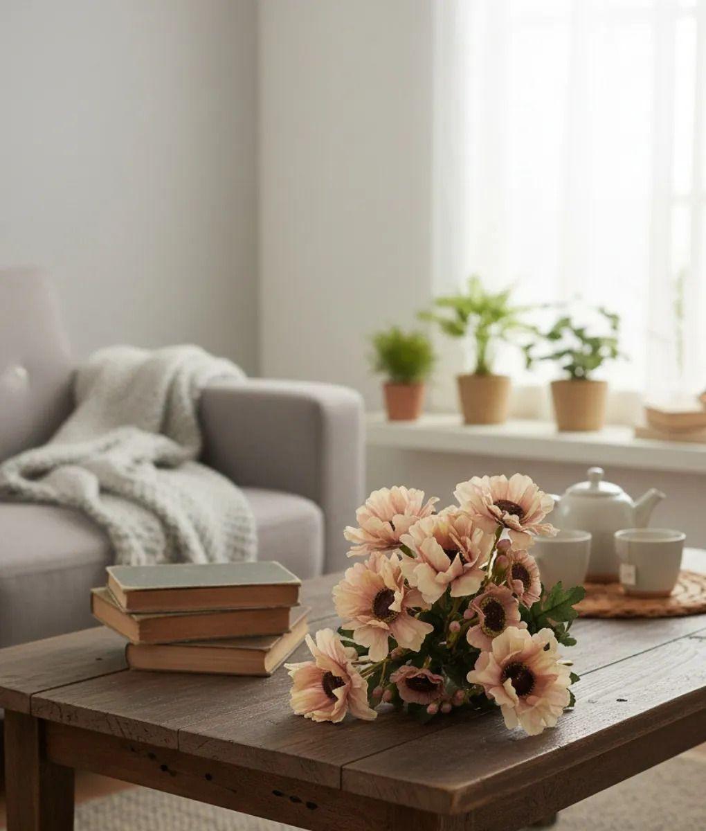 Set 2 Ramo Decorativo Flores Artificiales Belleza Adorno Jhn-8