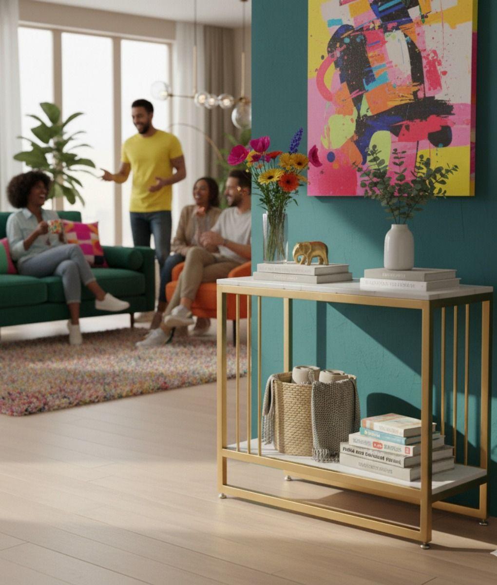 Mesa Centro Auxiliar Minimalista Decorativa Doble Nivel Jhn-2