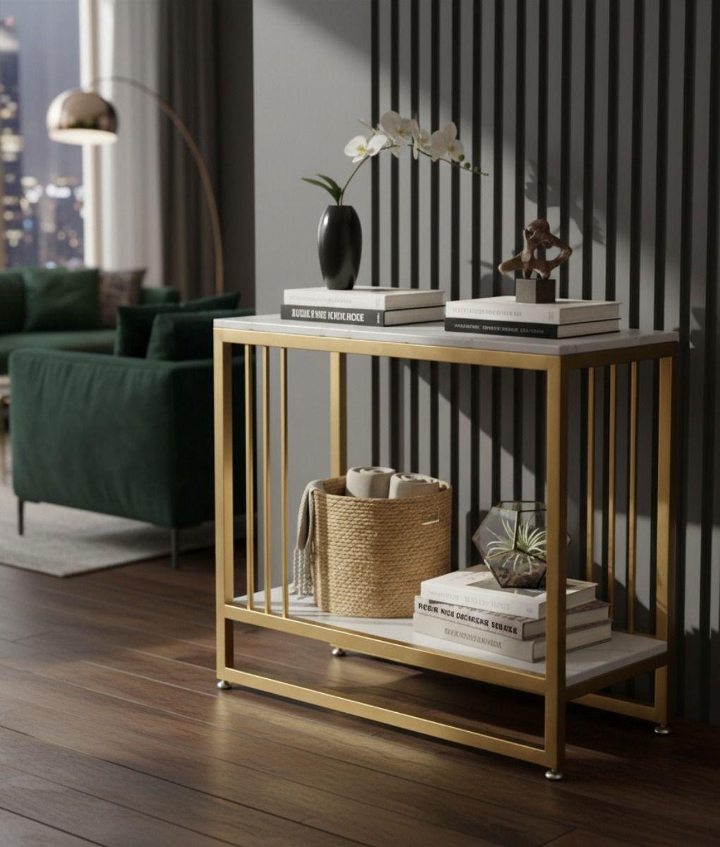 Mesa Centro Auxiliar Minimalista Decorativa Doble Nivel Jhn-5