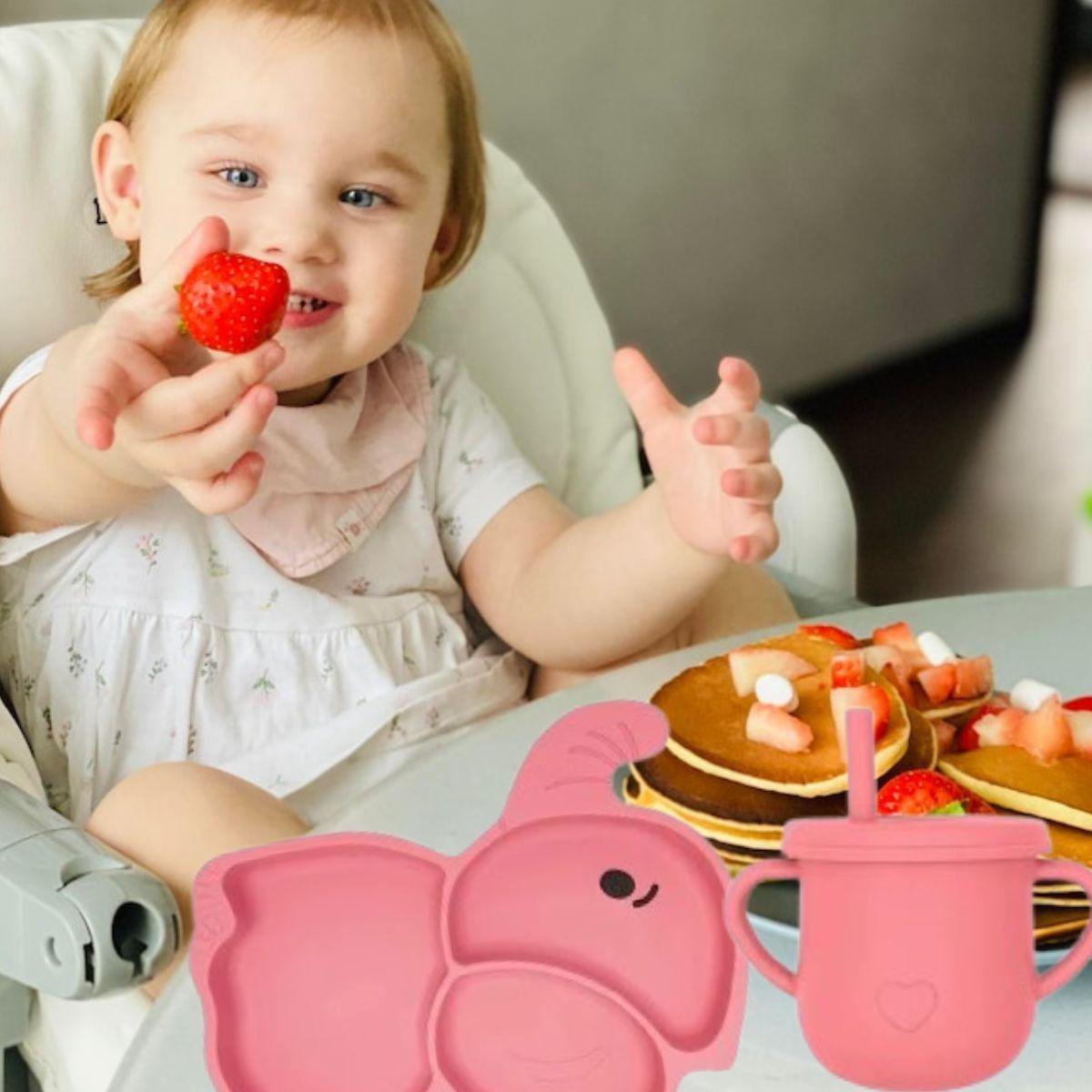 SET ALIMENTACION ELEFANTE BEBE 9 PZA SILICONA DIVERTIDA LAU-2