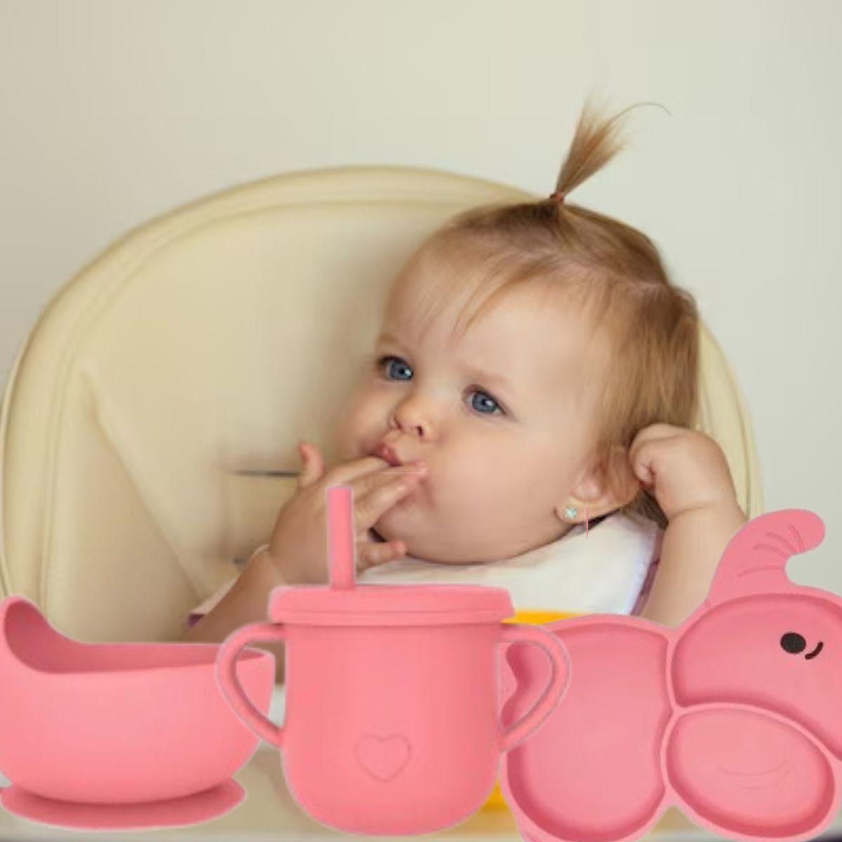 SET ALIMENTACION ELEFANTE BEBE 9 PZA SILICONA DIVERTIDA LAU-3