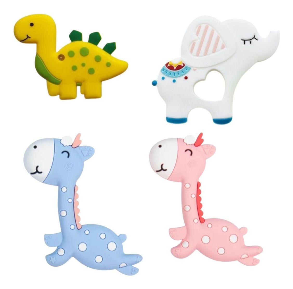 SET 3 MORDEDORES FORMA DE ANIMAL SUAVE DIVERTIDO BEBE LAU-1