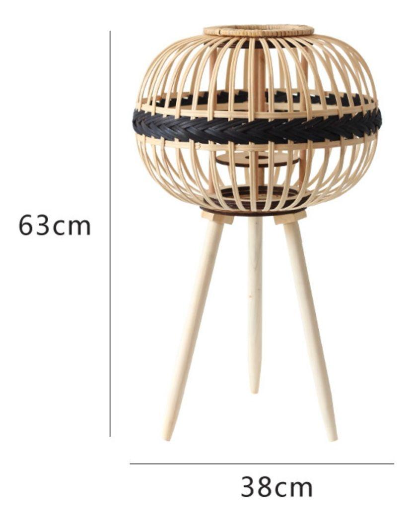 Candelabro Japonés Mimbre Bambú Decoración Natural Jhn-9