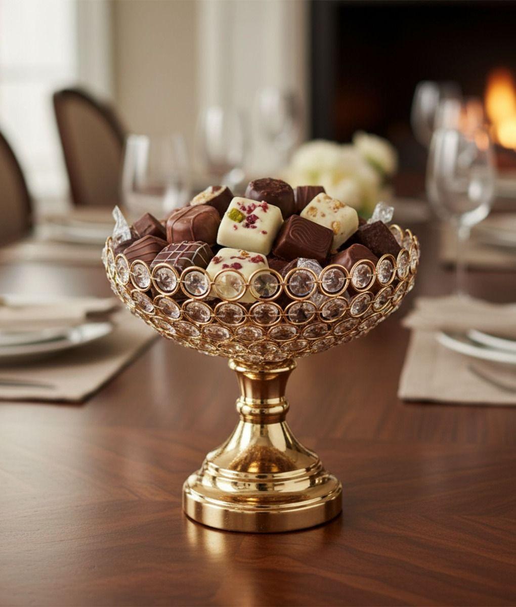 Recipiente Decorativo Pedestal Frasco Moderno Adorno Jhn-9