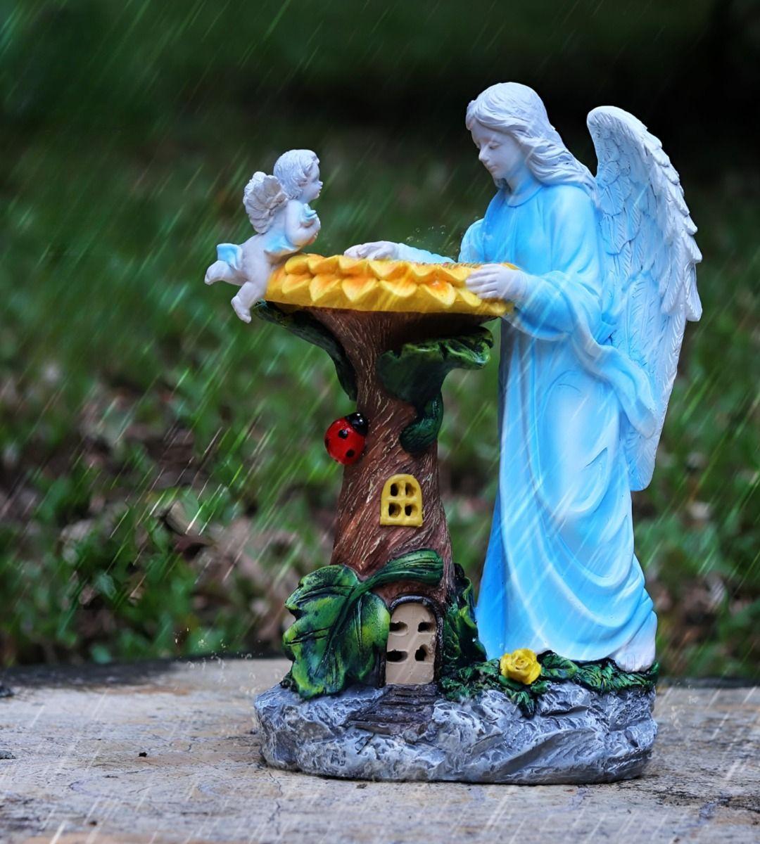 Figura Estatua Jardín Solar Ángel Decoración Luz Adorno Jhn-3