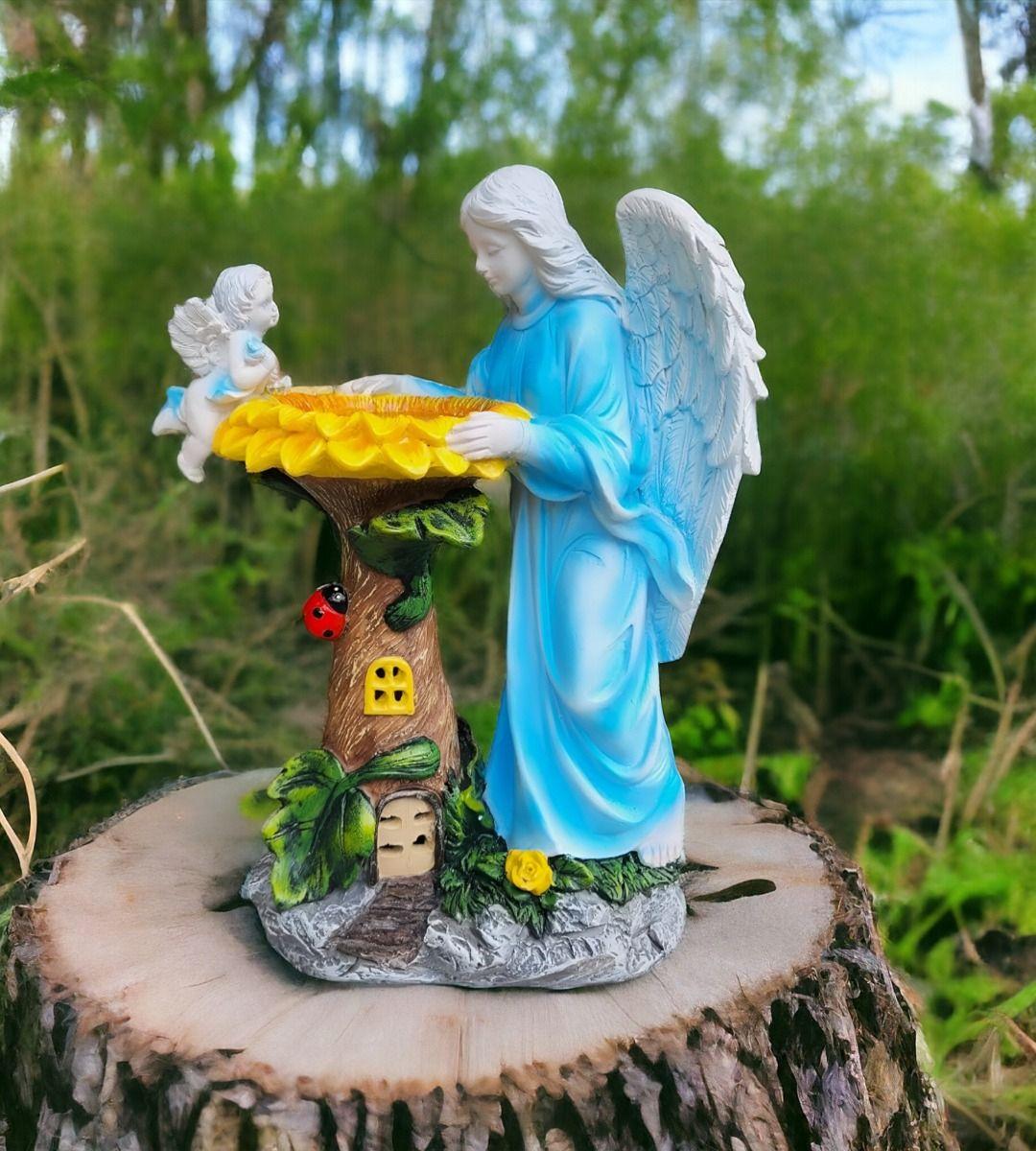 Figura Estatua Jardín Solar Ángel Decoración Luz Adorno Jhn-8