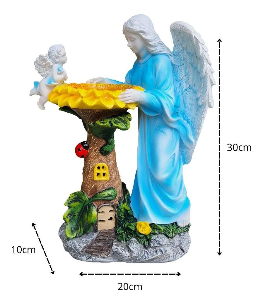 Figura Estatua Jardín Solar Ángel Decoración Luz Adorno Jhn-9