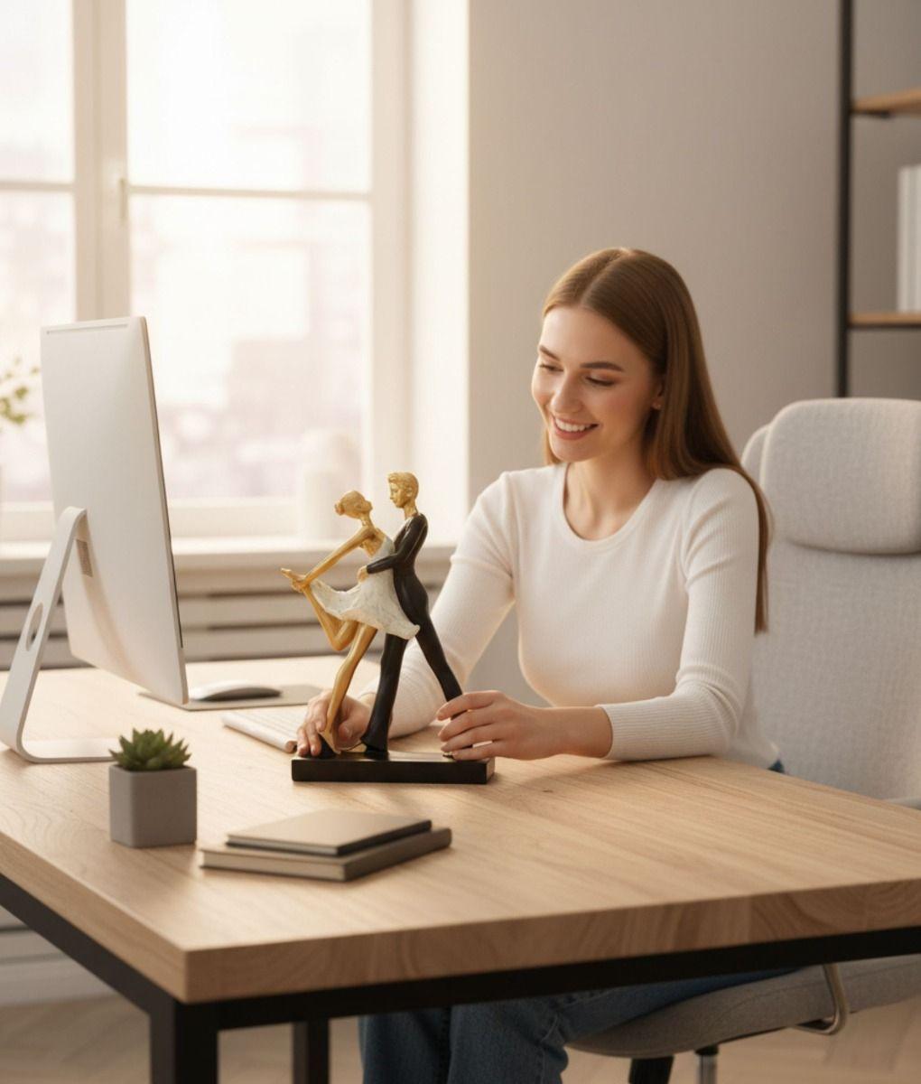 Figura Decorativa Pareja Bailando Ballet Adorno Estatua Jhn-6