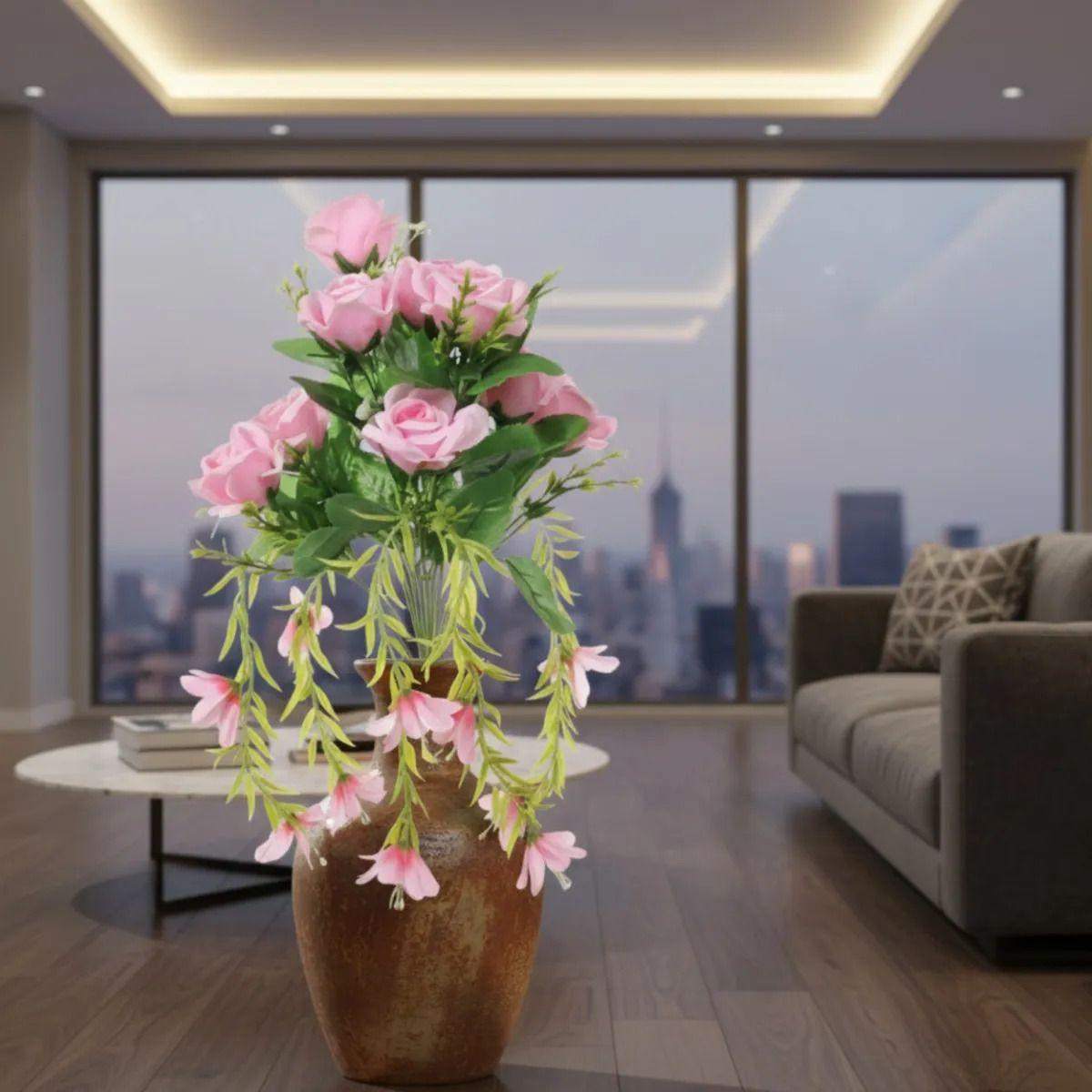 Set 2 Ramo Artificial Rosas Diseño Caída Ornamental Jhn-8