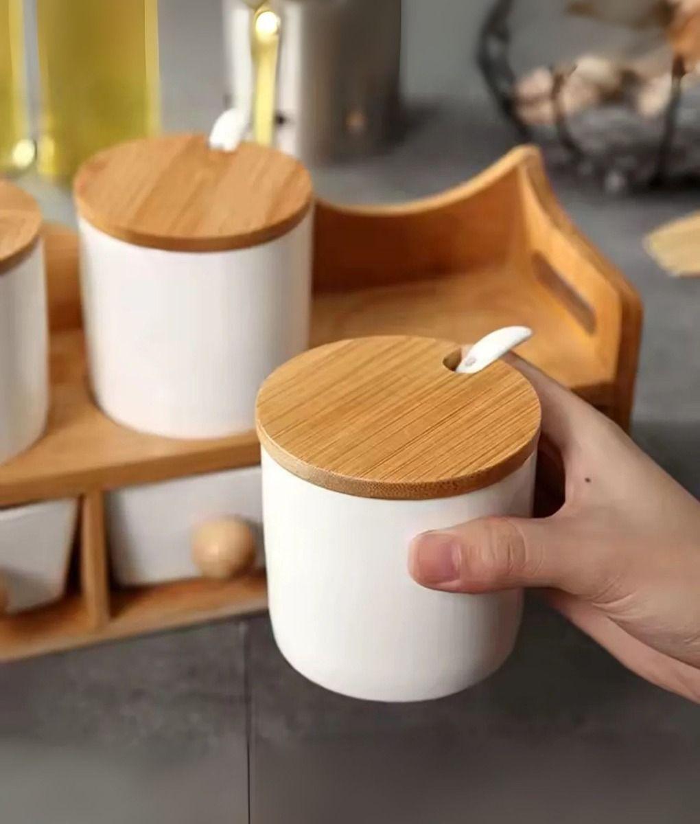 Juego Recipiente Organizador Contenedor Soporte Tapa Jhn-3