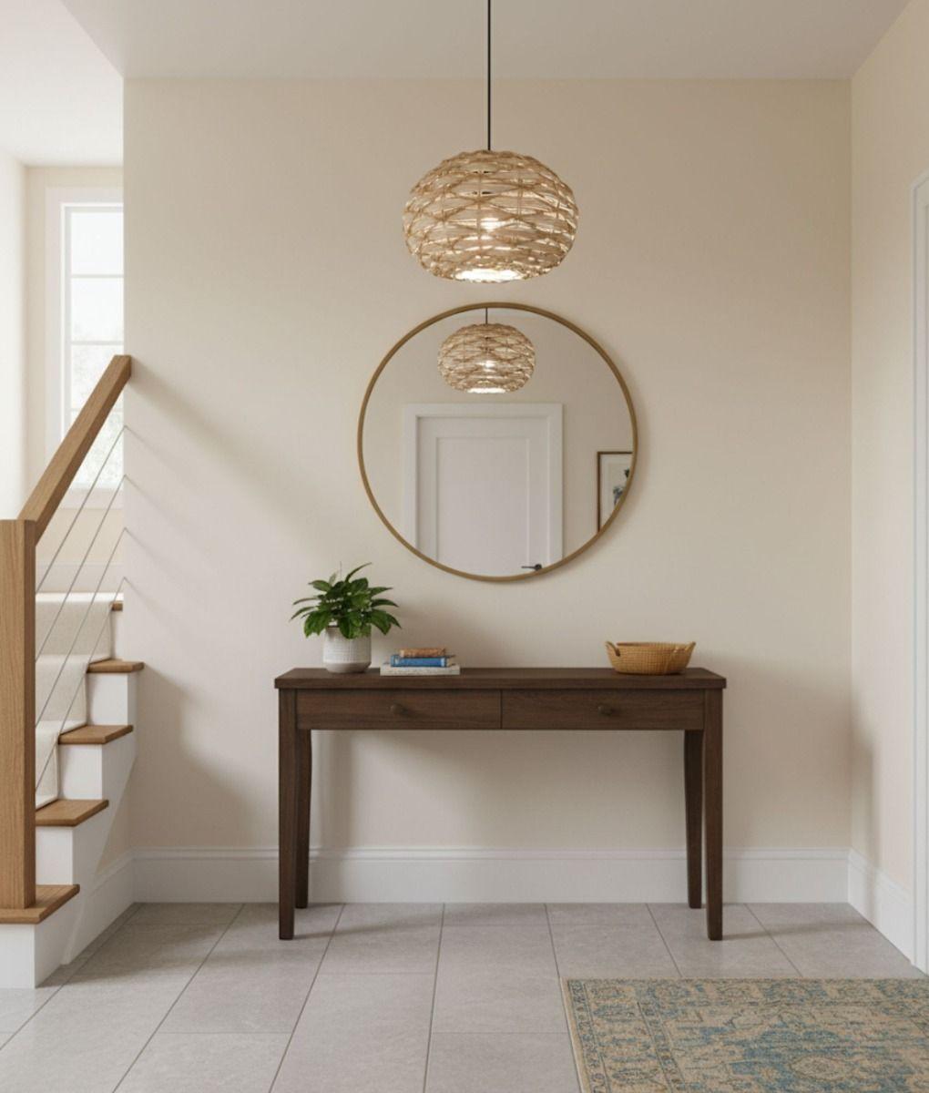 Lámpara Colgante Decorativa Techo Redonda Tejida Hogar Jhn-5