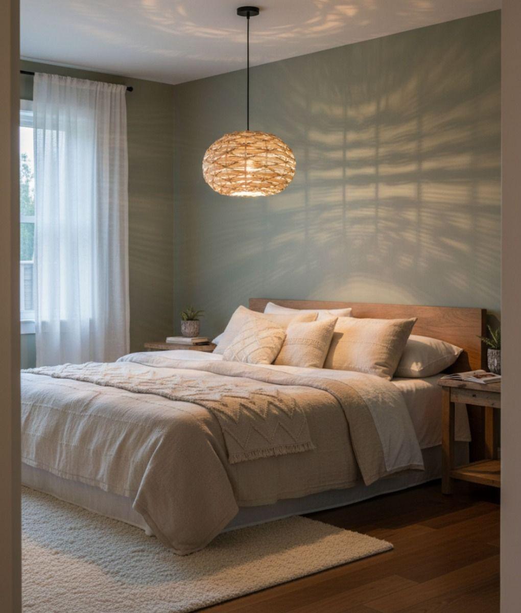 Lámpara Colgante Decorativa Techo Redonda Tejida Hogar Jhn-6