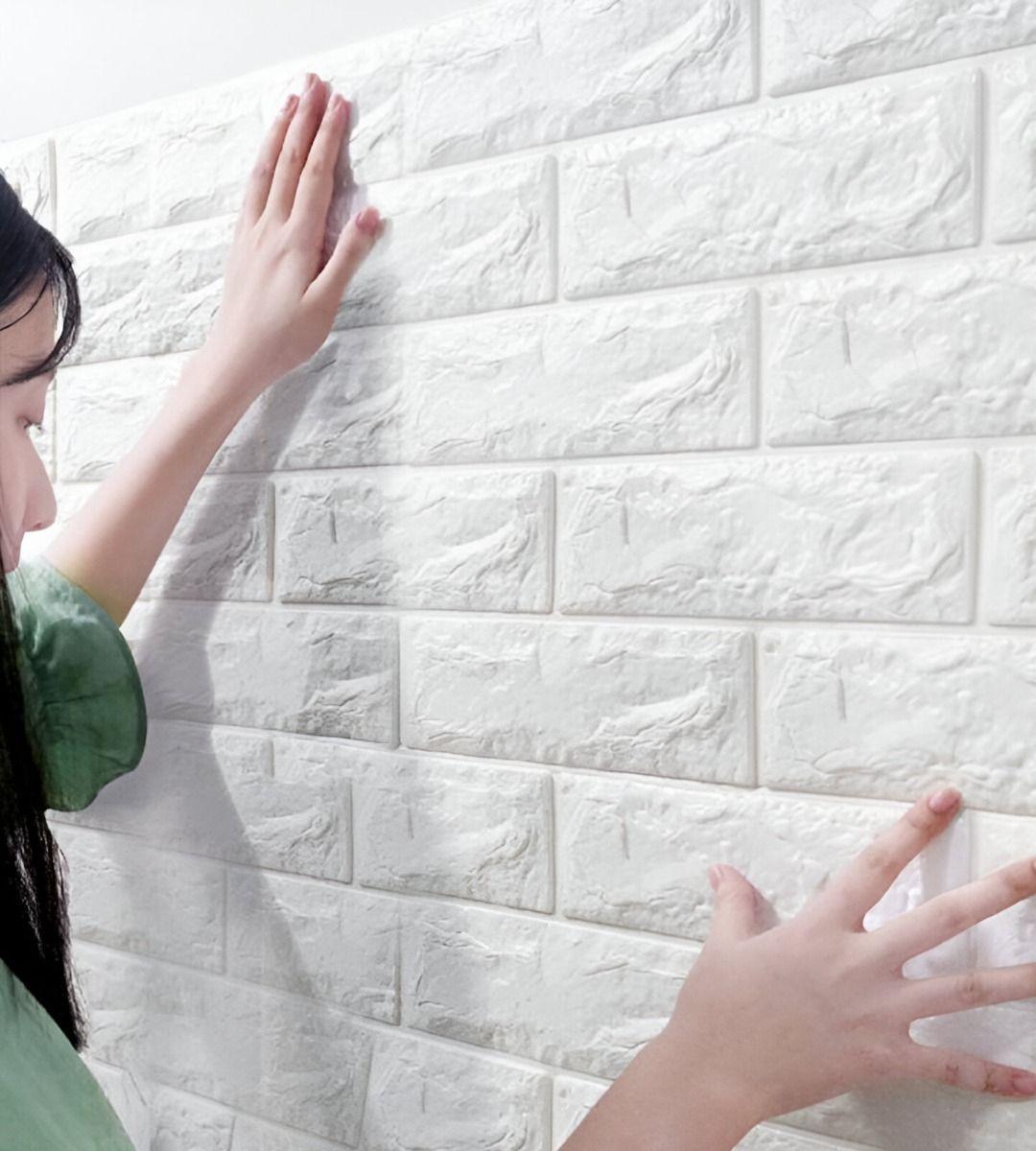 Set 4 Láminas Papel Mural 3D Pared Ladrillo Decorativo Jhn-2