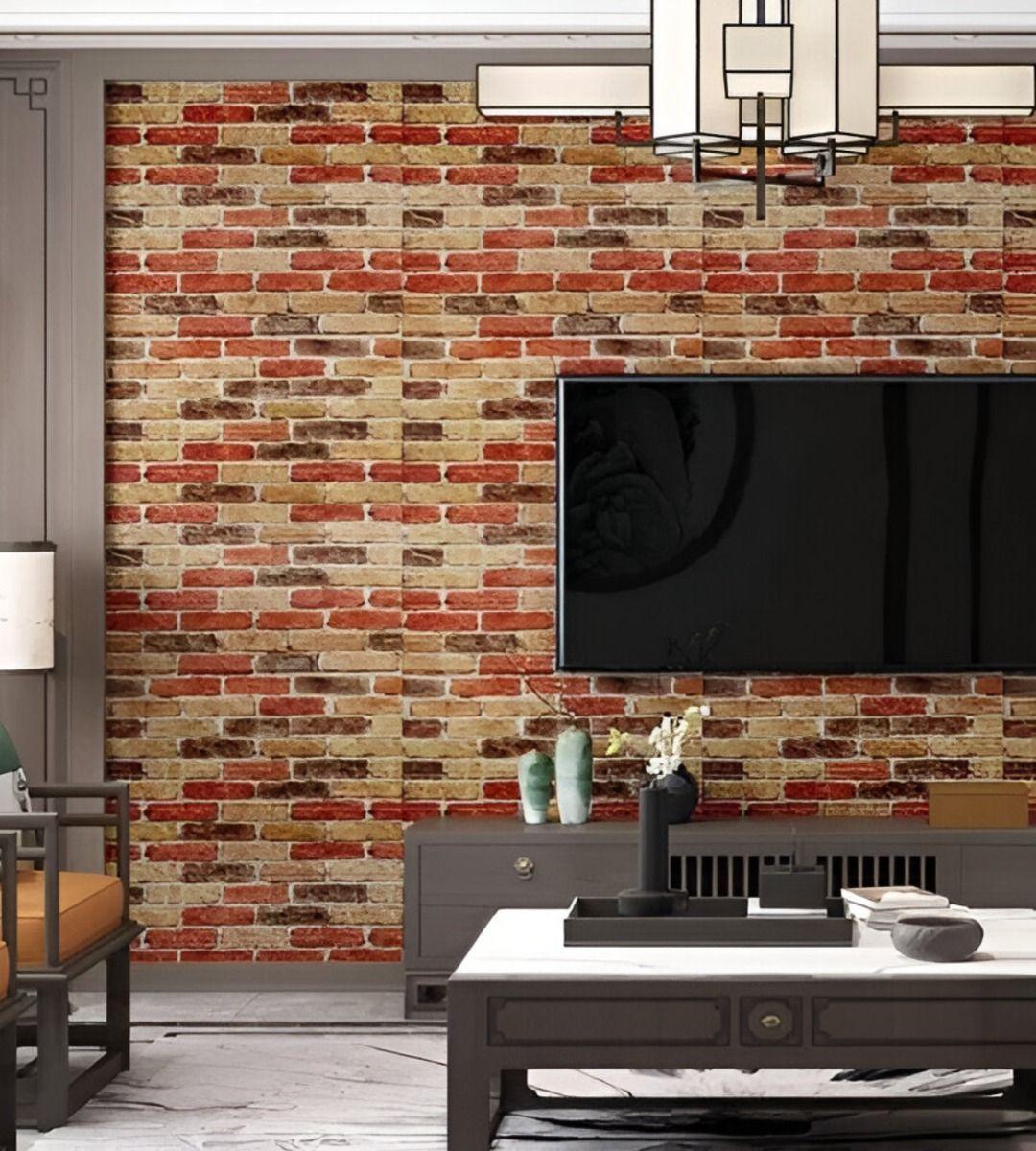 Set 4 Láminas Papel Mural 3D Pared Ladrillo Decorativo Jhn-5