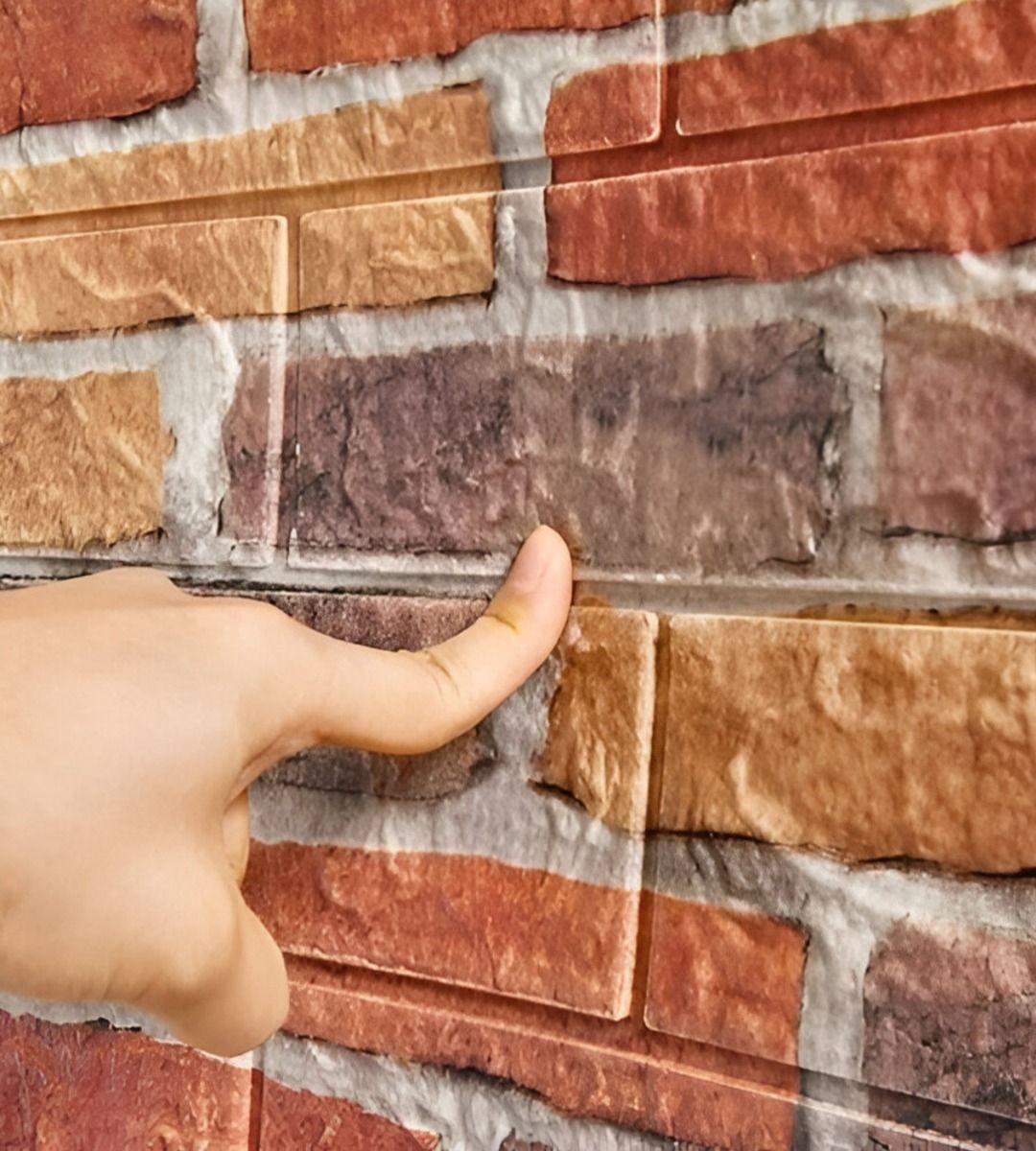 Set 4 Láminas Papel Mural 3D Pared Ladrillo Decorativo Jhn-7