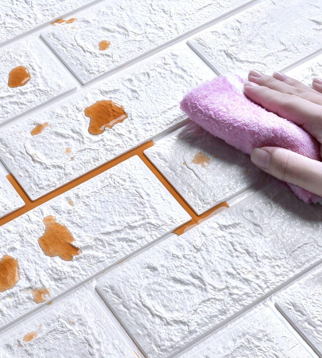 Set 4 Láminas Papel Mural 3D Pared Ladrillo Decorativo Jhn-9