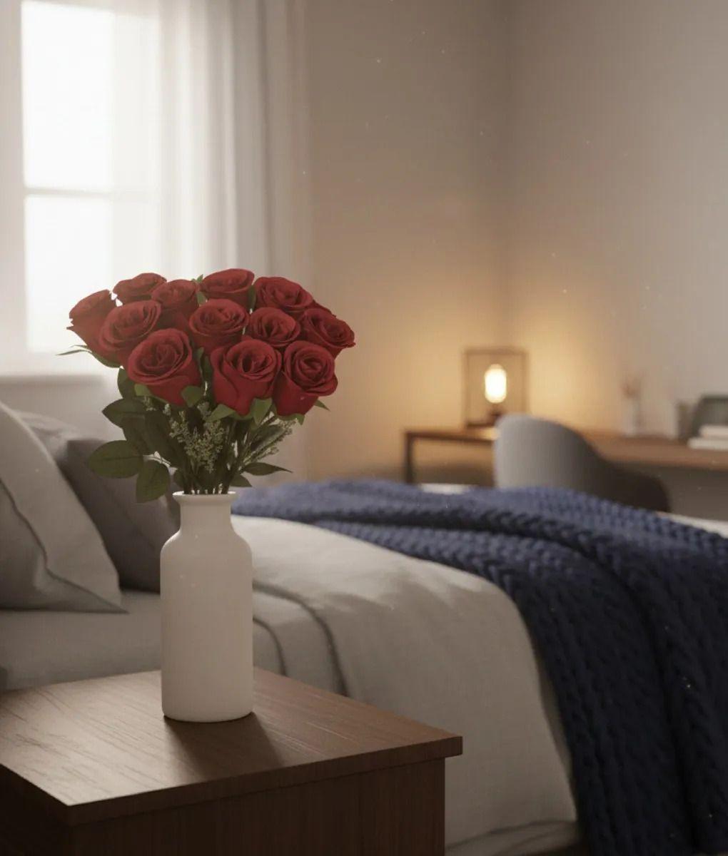 Ramo Floral Artificial Rosas Decorativas Adorno Hogar Jhn-6