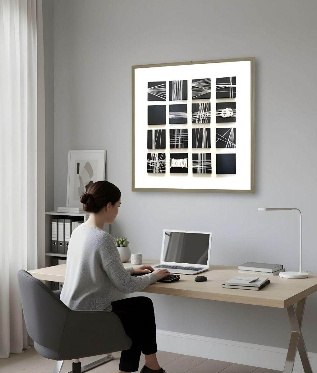 Cuadro Decorativo Abstracto Cuerdas Adorno Arte Pared Jhn-2