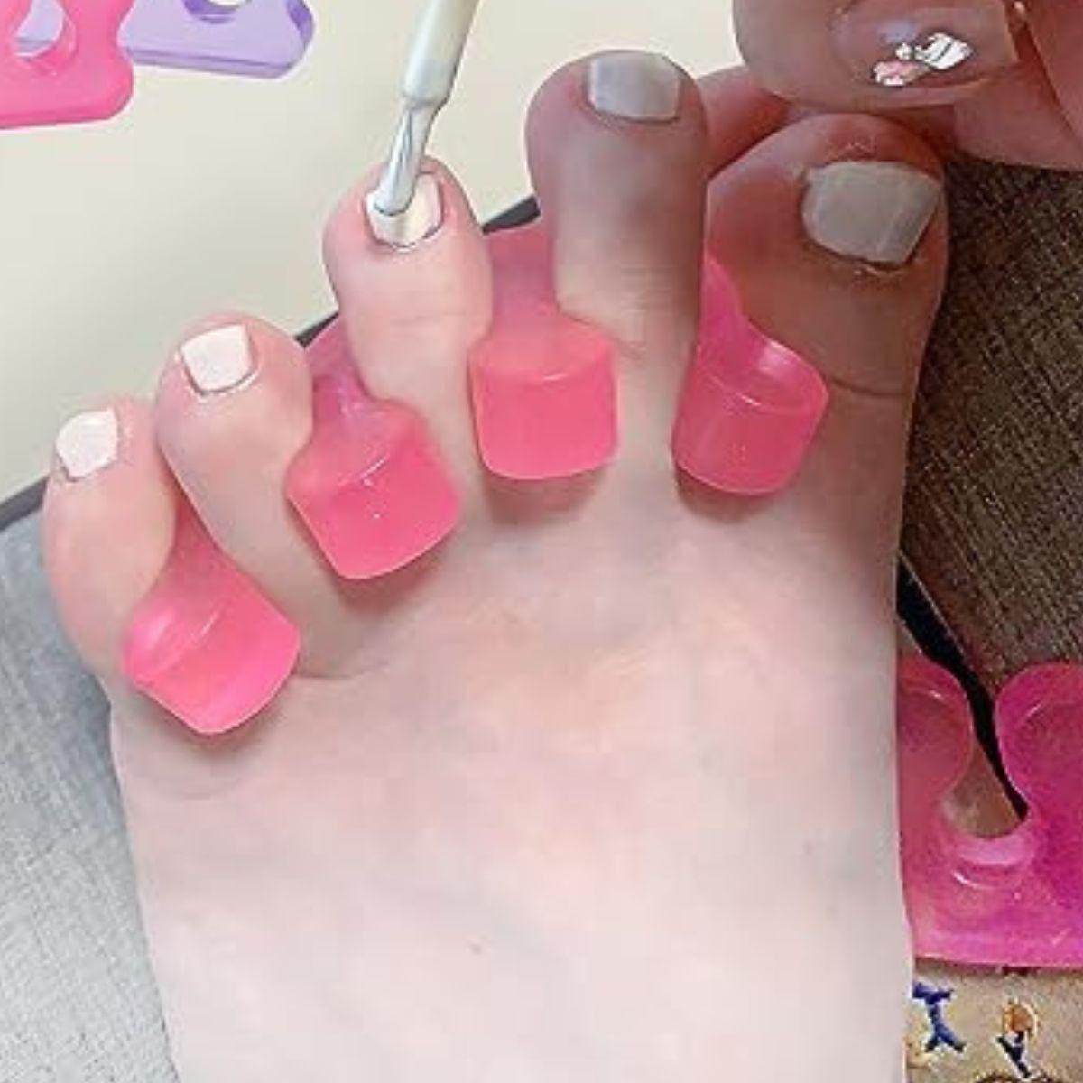 SET 7 SEPARADOR DE DEDOS SILICONA MULTICOLOR PEDICURA LAU-8