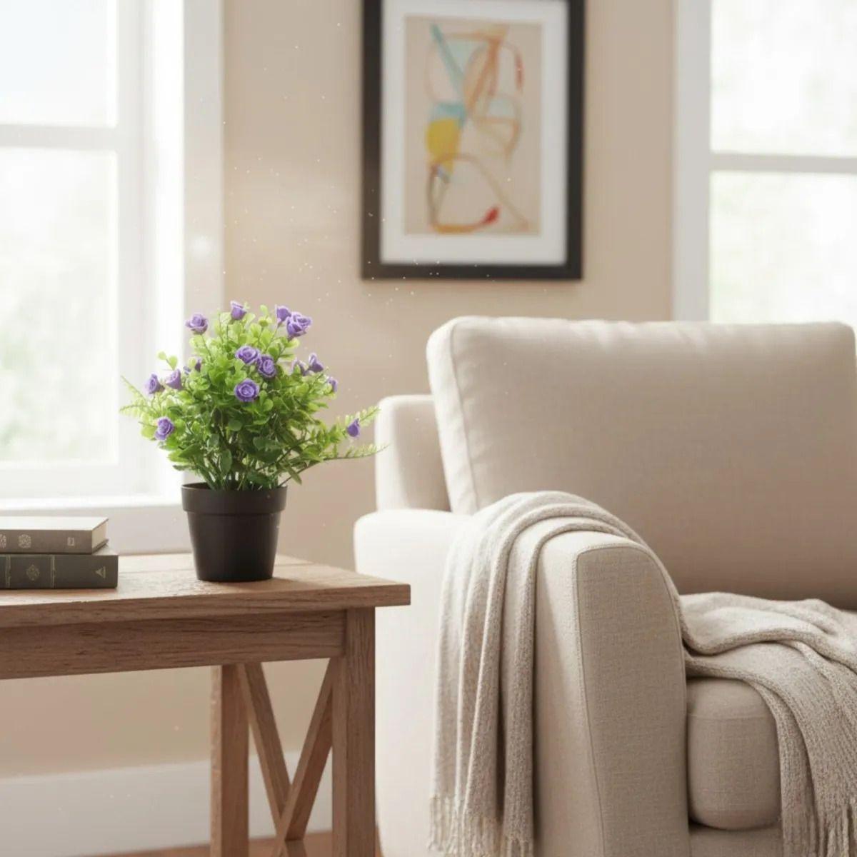 Set 2 Planta Artificial Mini Arbusto Rosas Silvestres Jhn-9