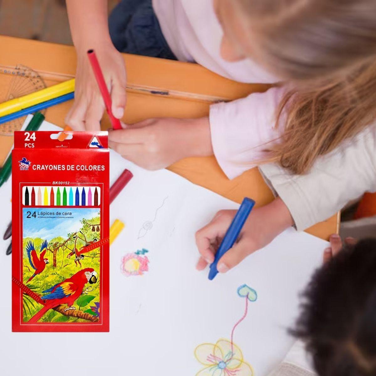 SET 3 CAJAS CRAYONES 18 LAPICES TRIANGULAR CERA COLORES LAU-2