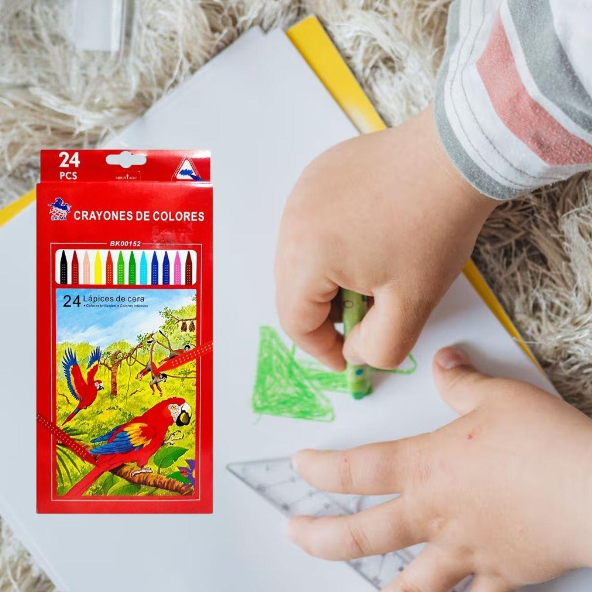 SET 3 CAJAS CRAYONES 18 LAPICES TRIANGULAR CERA COLORES LAU-5