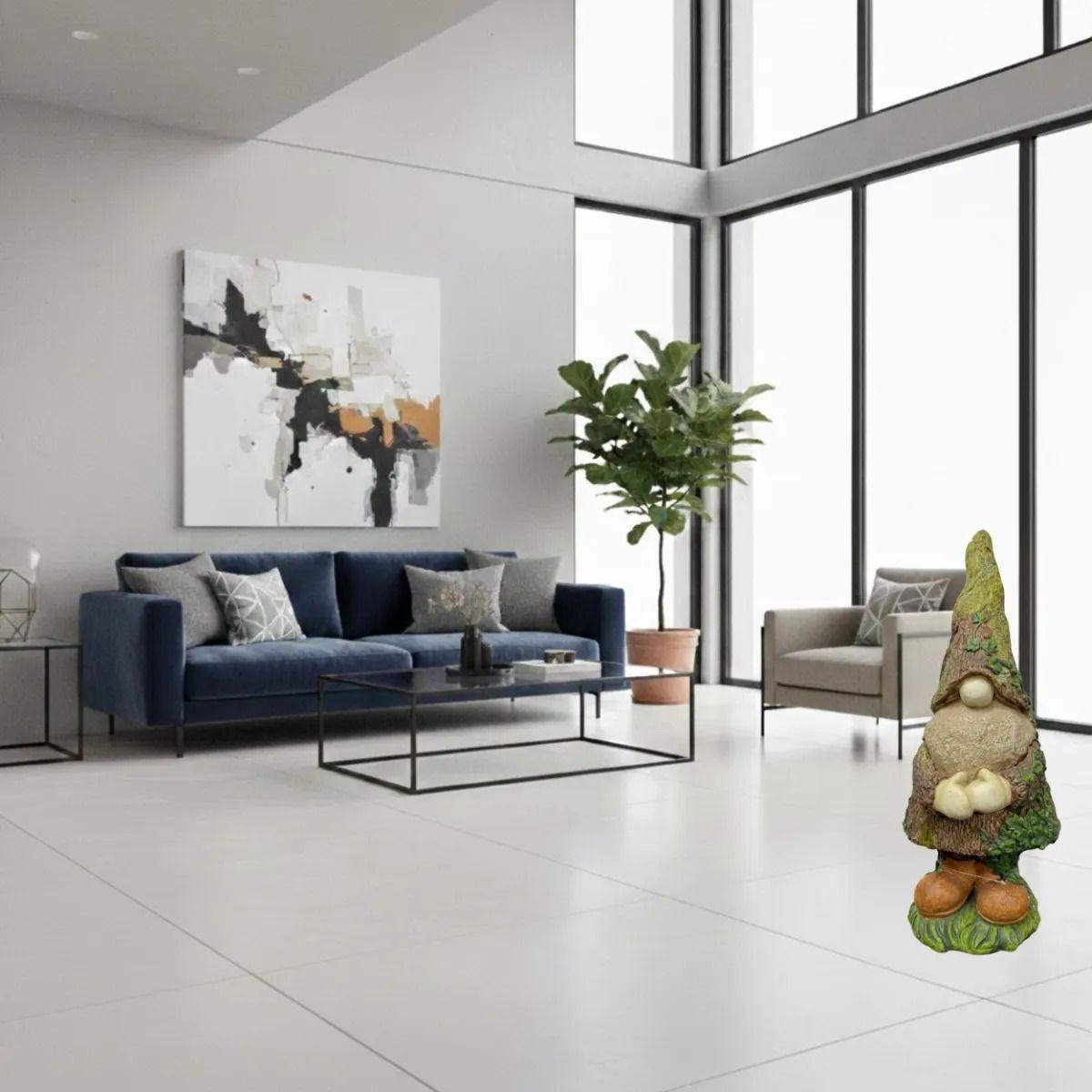 Figura Decorativa Gnomo Jardín Adorno Estilo Tronco Jhn-7