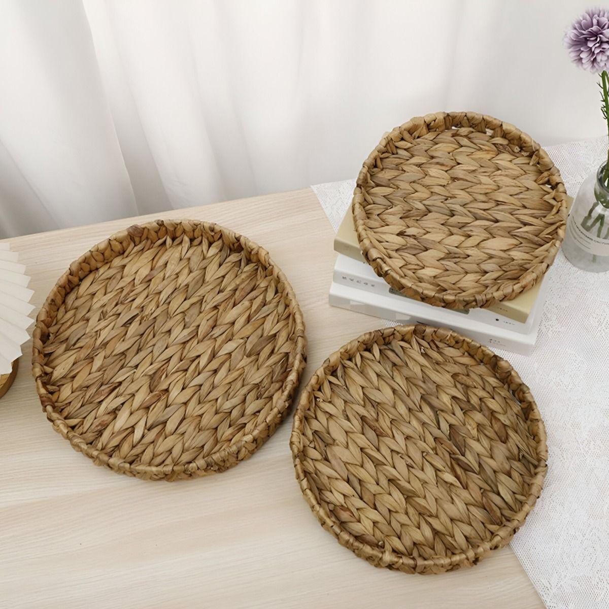 Set de 3 Bandeja Cesta Almacenamiento Jacinto Natural Jhn-2