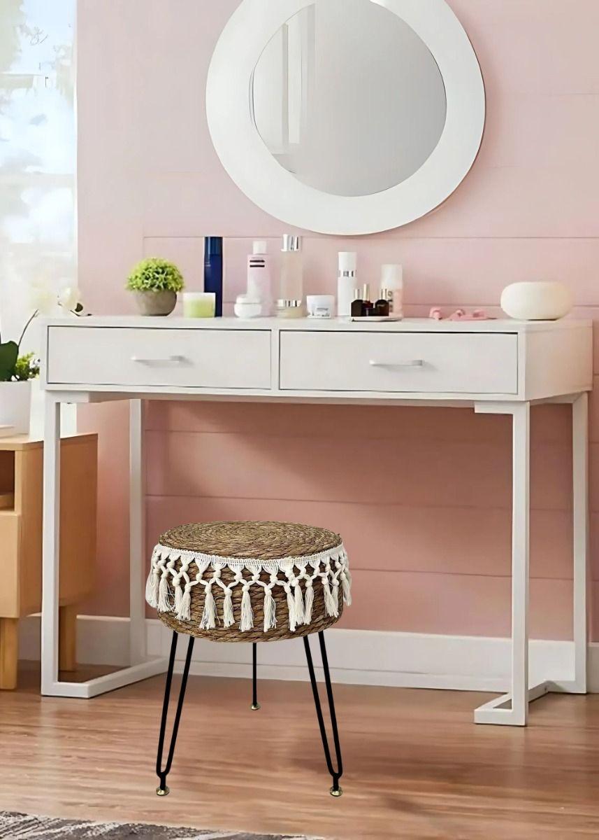 Taburete Decorativo Reposapiés Redondo Multifuncional Jhn-4