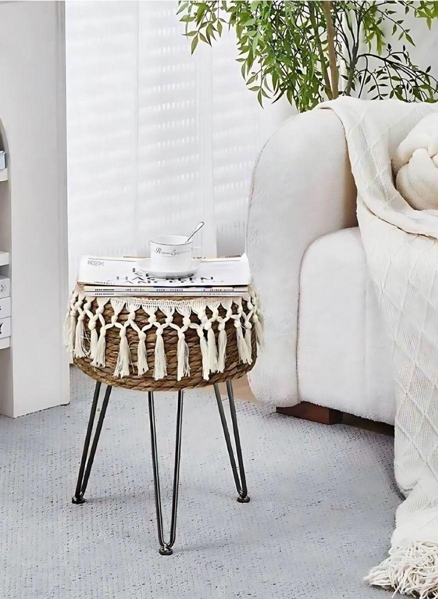 Taburete Decorativo Reposapiés Redondo Multifuncional Jhn-5