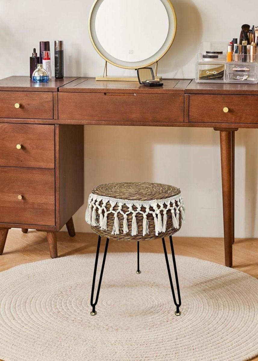 Taburete Decorativo Reposapiés Redondo Multifuncional Jhn-6