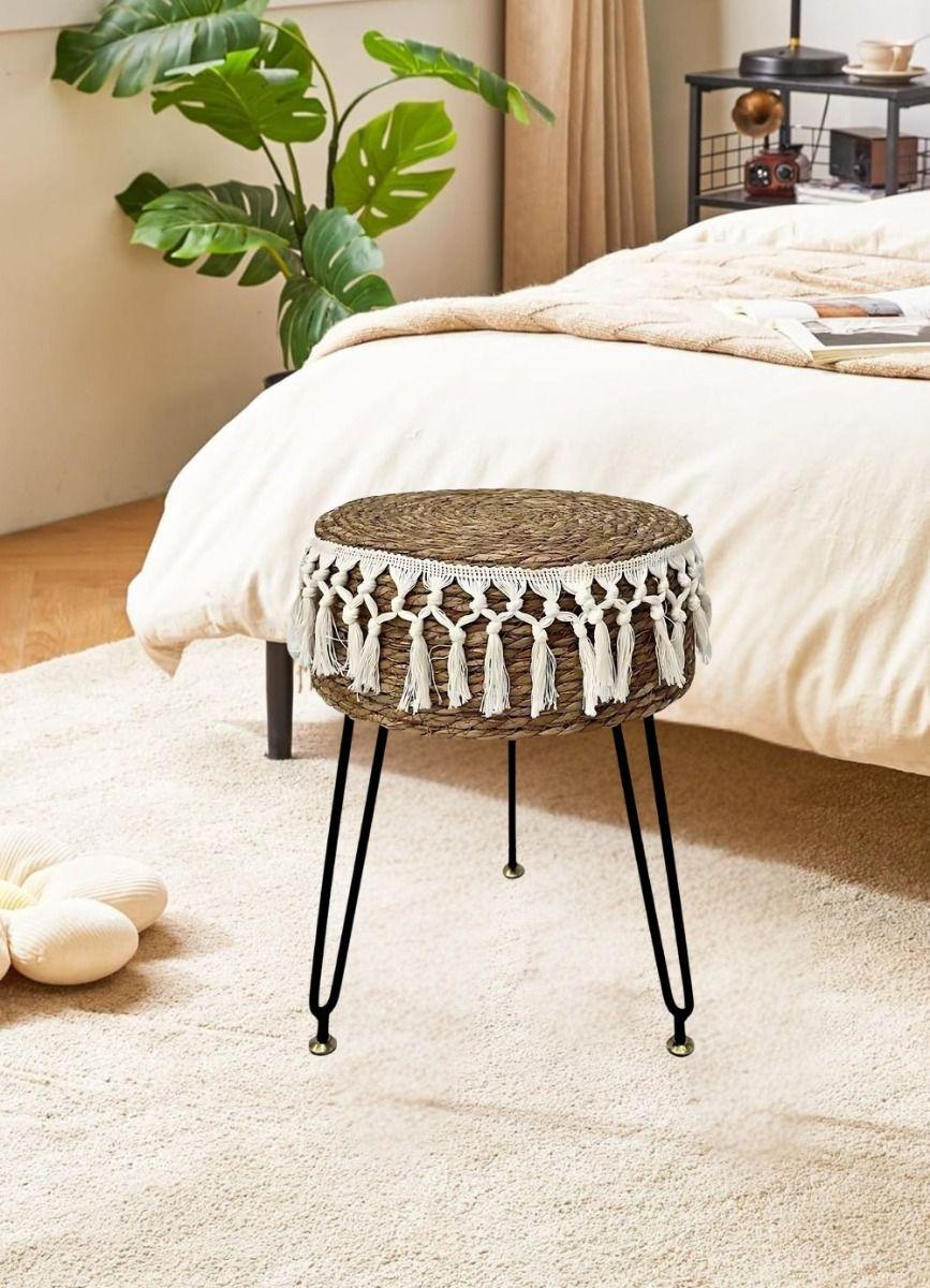 Taburete Decorativo Reposapiés Redondo Multifuncional Jhn-7