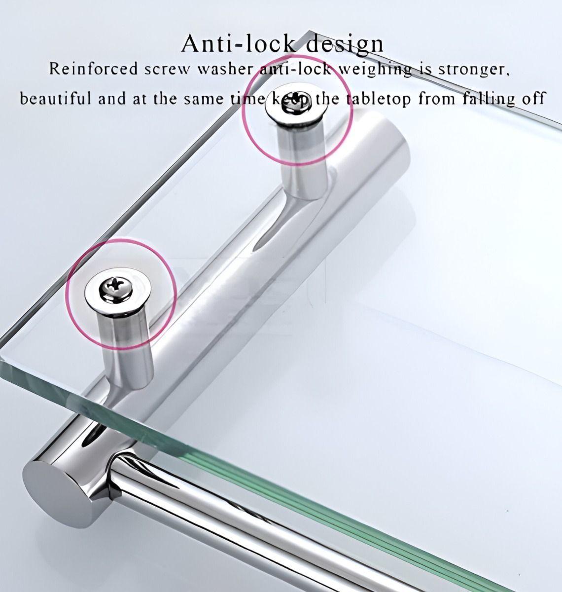 Estante Baño Repisa Estante Vidrio Templado Pared Jhn-4