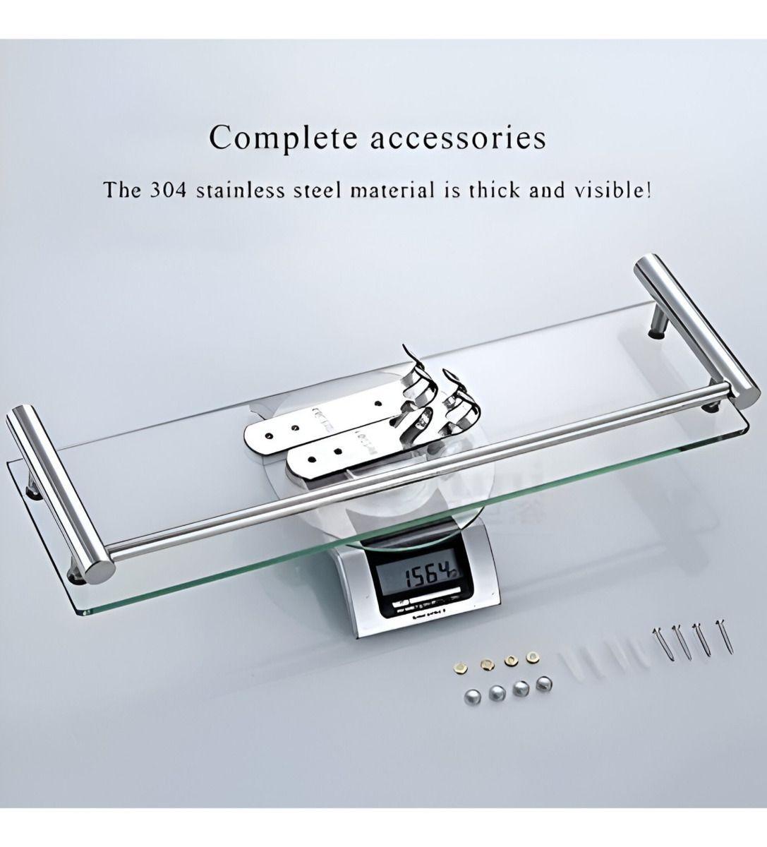 Estante Baño Repisa Estante Vidrio Templado Pared Jhn-7