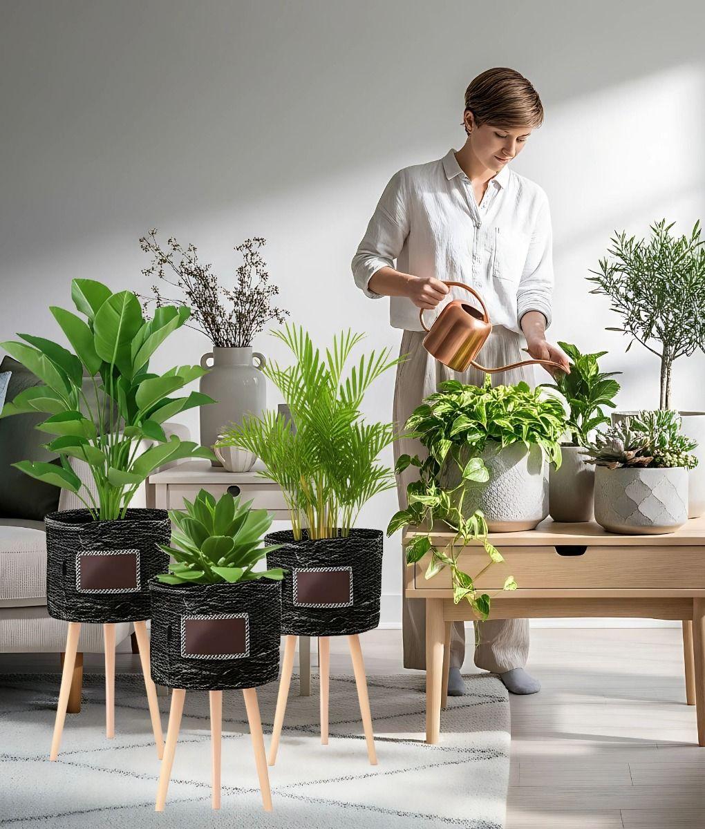 Set Maceteros Modernos Soporte Macetas Jardín Patas Jhn-6