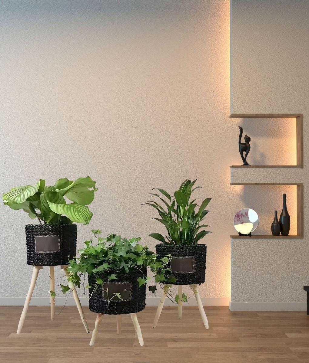 Set Maceteros Modernos Soporte Macetas Jardín Patas Jhn-8