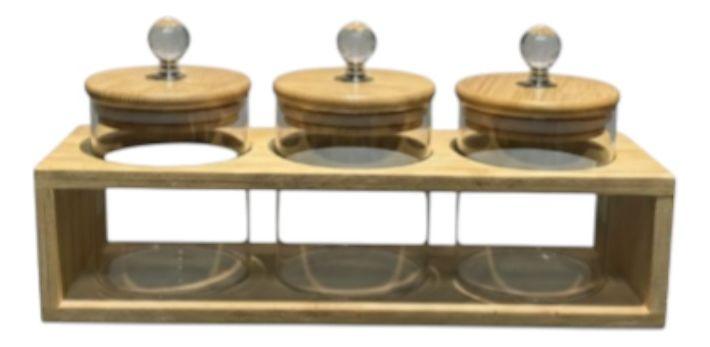 Set 3 Frascos Almacenamiento Organización Recipientes Jhn-0