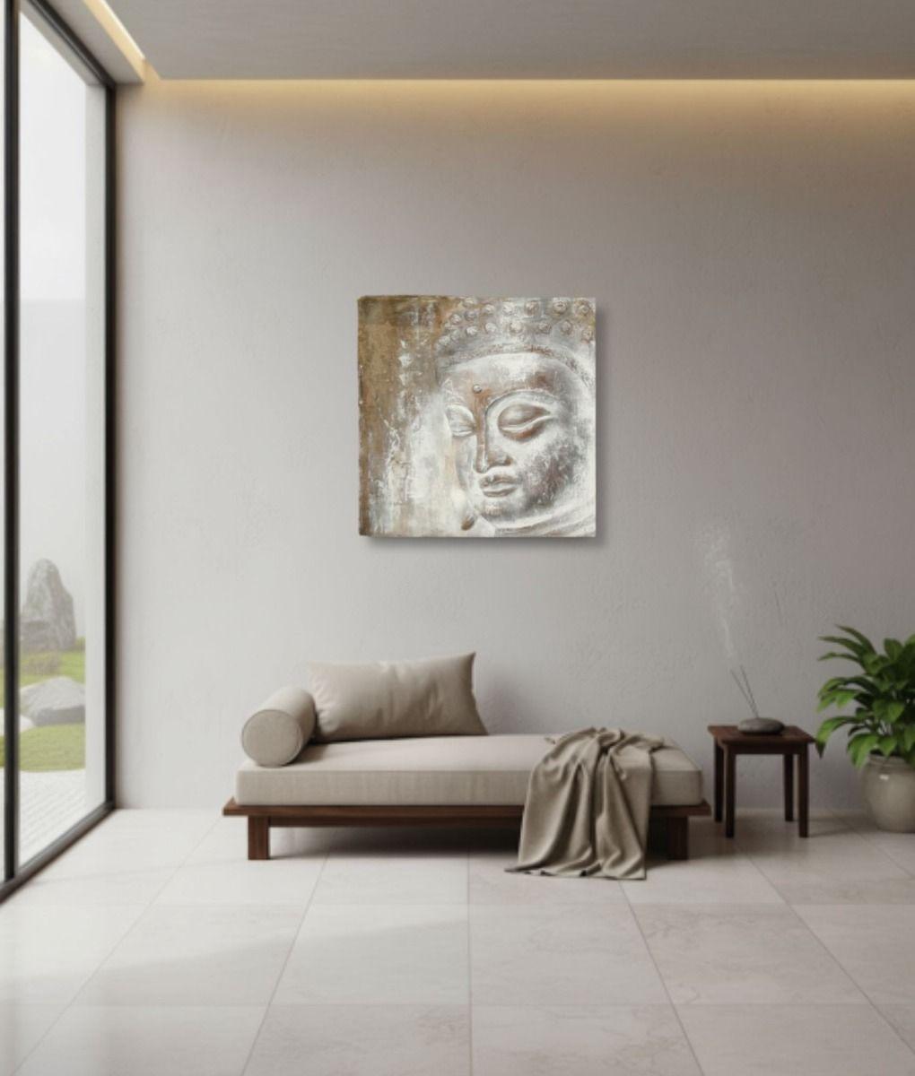 Cuadro Decorativo Arte Meditativo Rostro Buda Pared Jhn-5