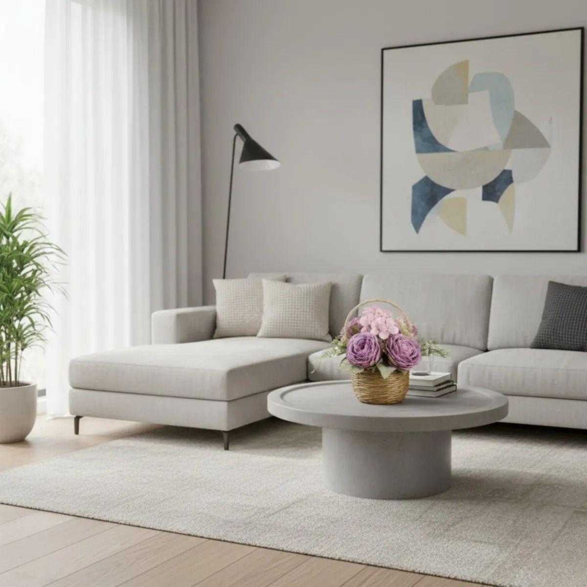 Arreglo Floral Artificial Decorativa Adorno Canasta Jhn-8