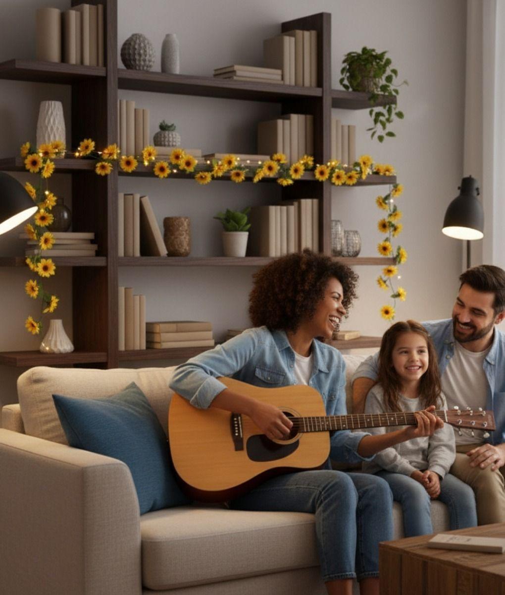 Set 3 Flores Artificiales Guirnalda Girasoles Enredadera Jhn-5