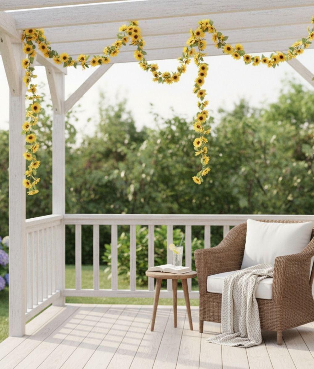 Set 3 Flores Artificiales Guirnalda Girasoles Enredadera Jhn-9